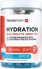 TransformHQ Hydration Rocket Pop packet ready to mix for quick hydration on the go.