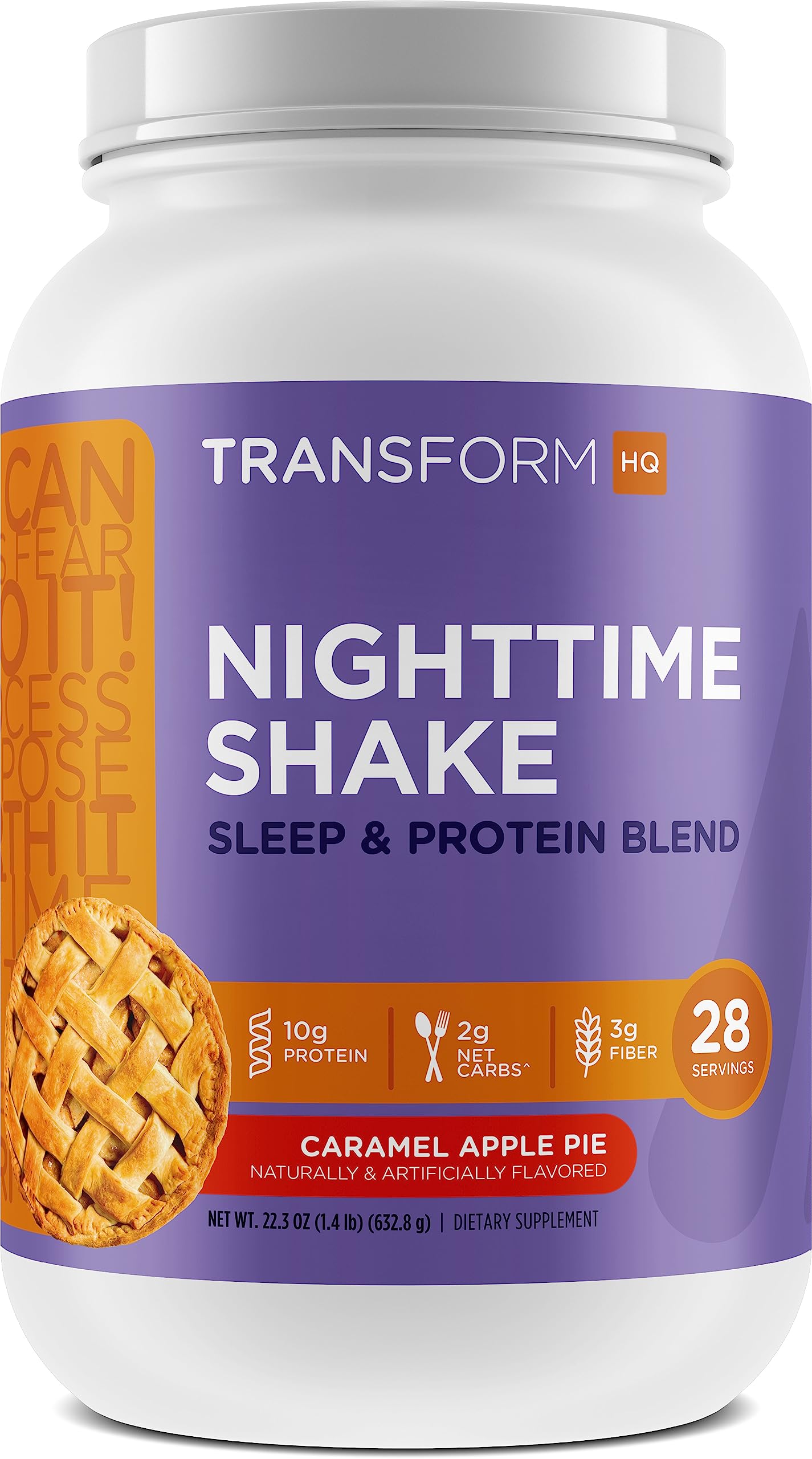TransformHQ Nighttime Shake Caramel Apple Pie 28 servings - front packaging view