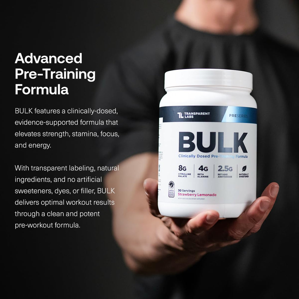 Product label detail for Transparent Labs Bulk Pre Workout Powder