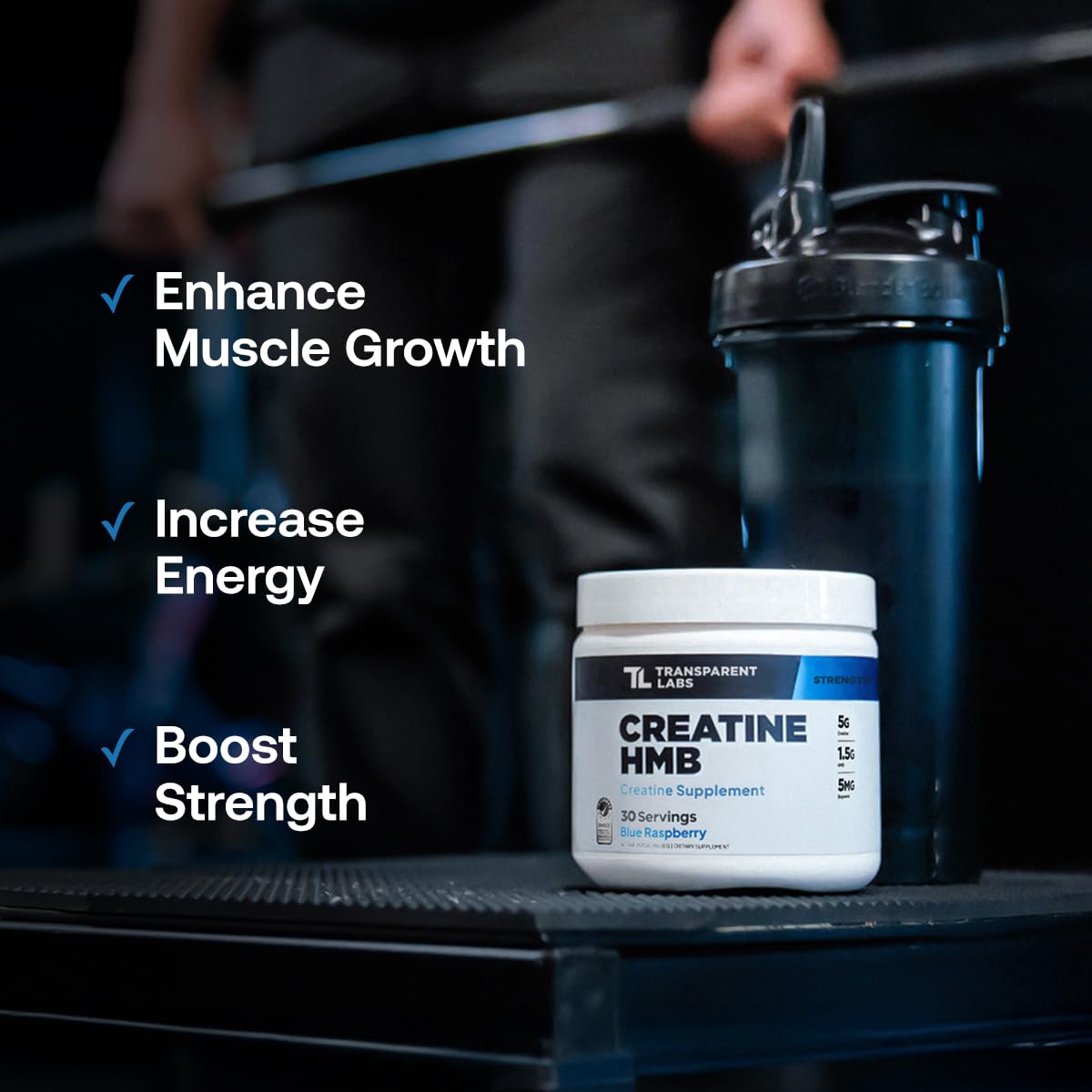 Transparent Labs Creatine HMB powder dissolving in water for quick intake