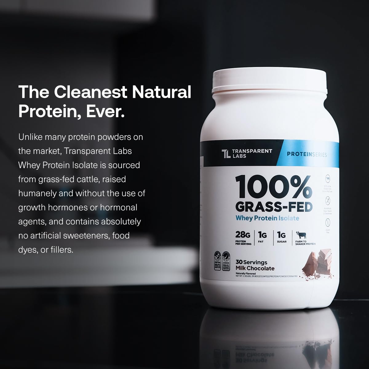 Back nutrition panel of the whey protein isolate