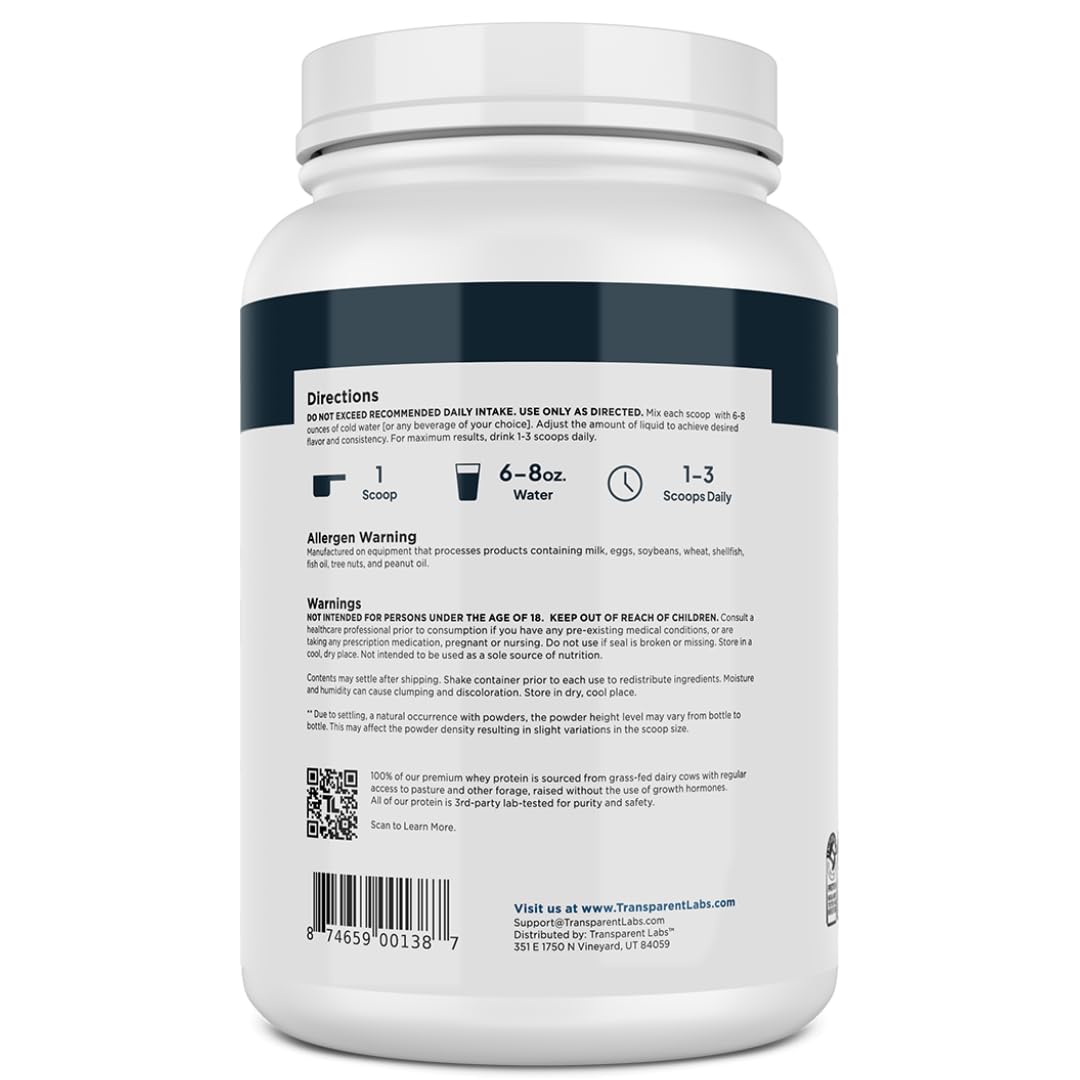 Brand logo and packaging design of Transparent Labs whey protein isolate