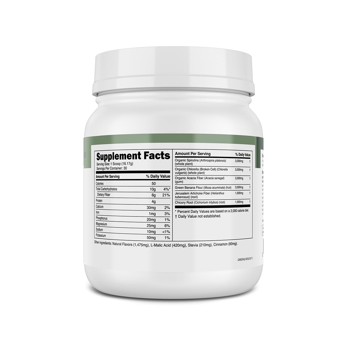 Transparent Labs Prebiotic Greens packaging on a clean counter