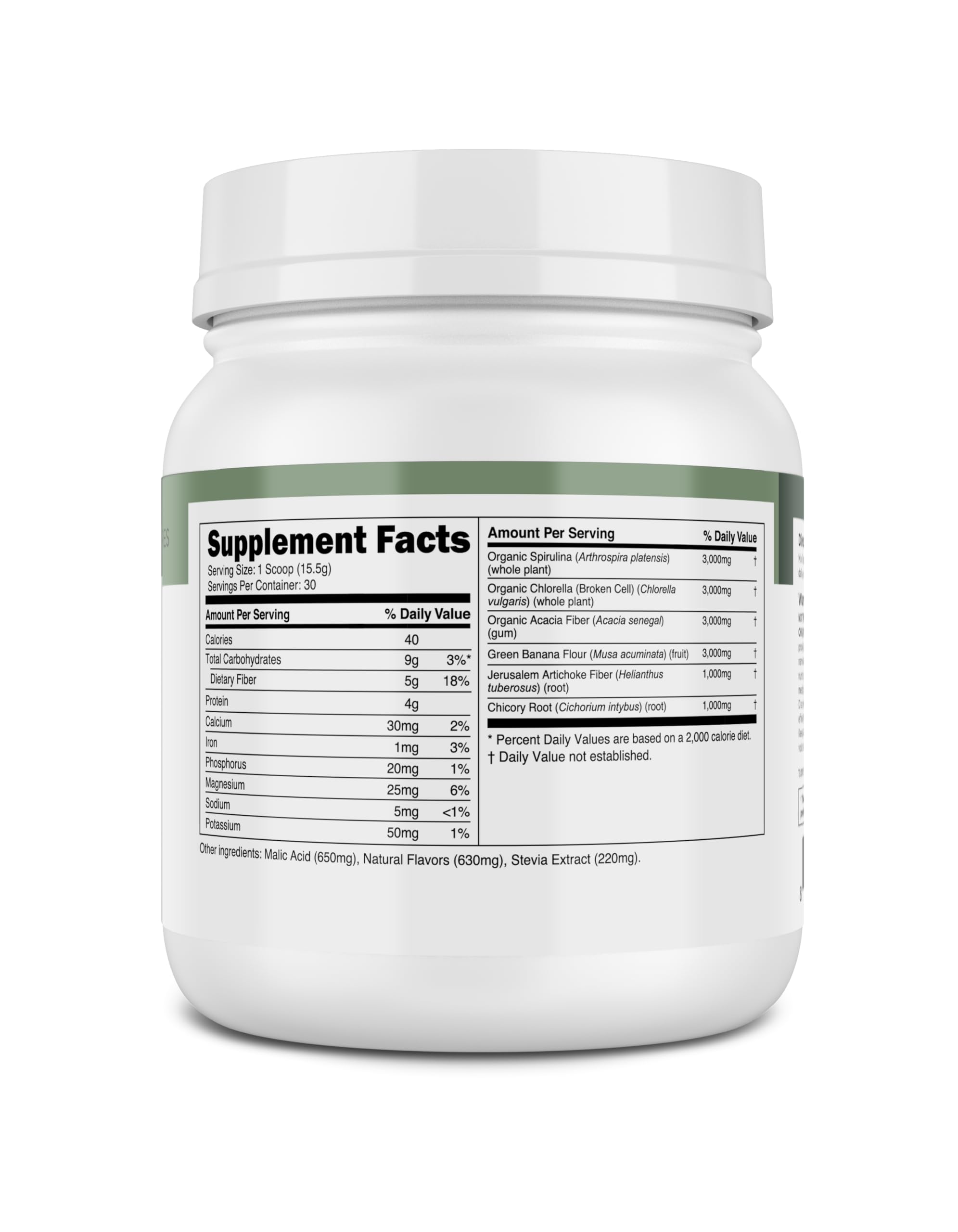 Clean formulation with Stevia sweetening and no artificial additives