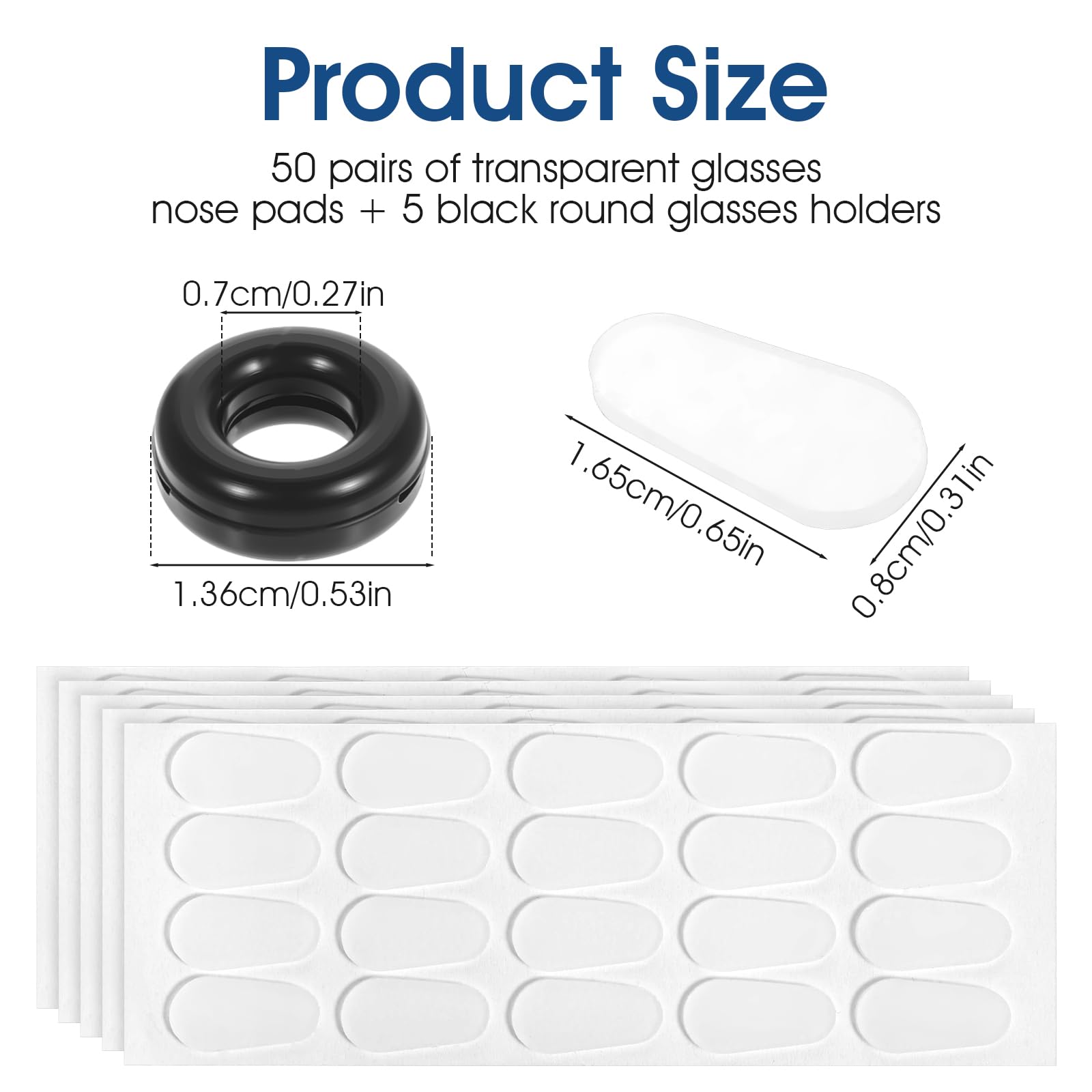 Close-up view of clear silicone nose pad on nose bridge