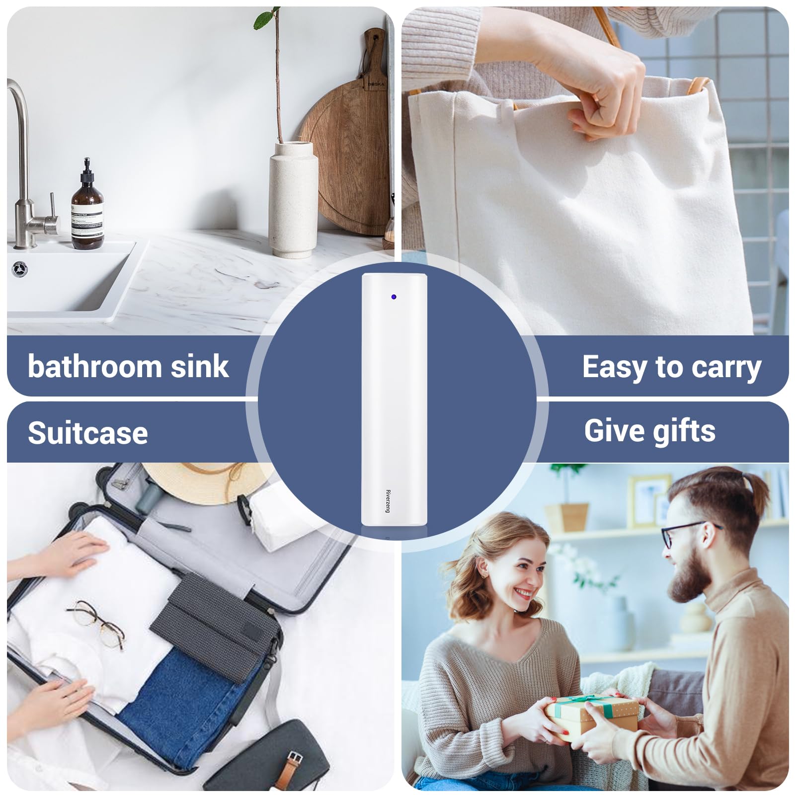 Toothbrush case placed on bathroom shelf for travel use