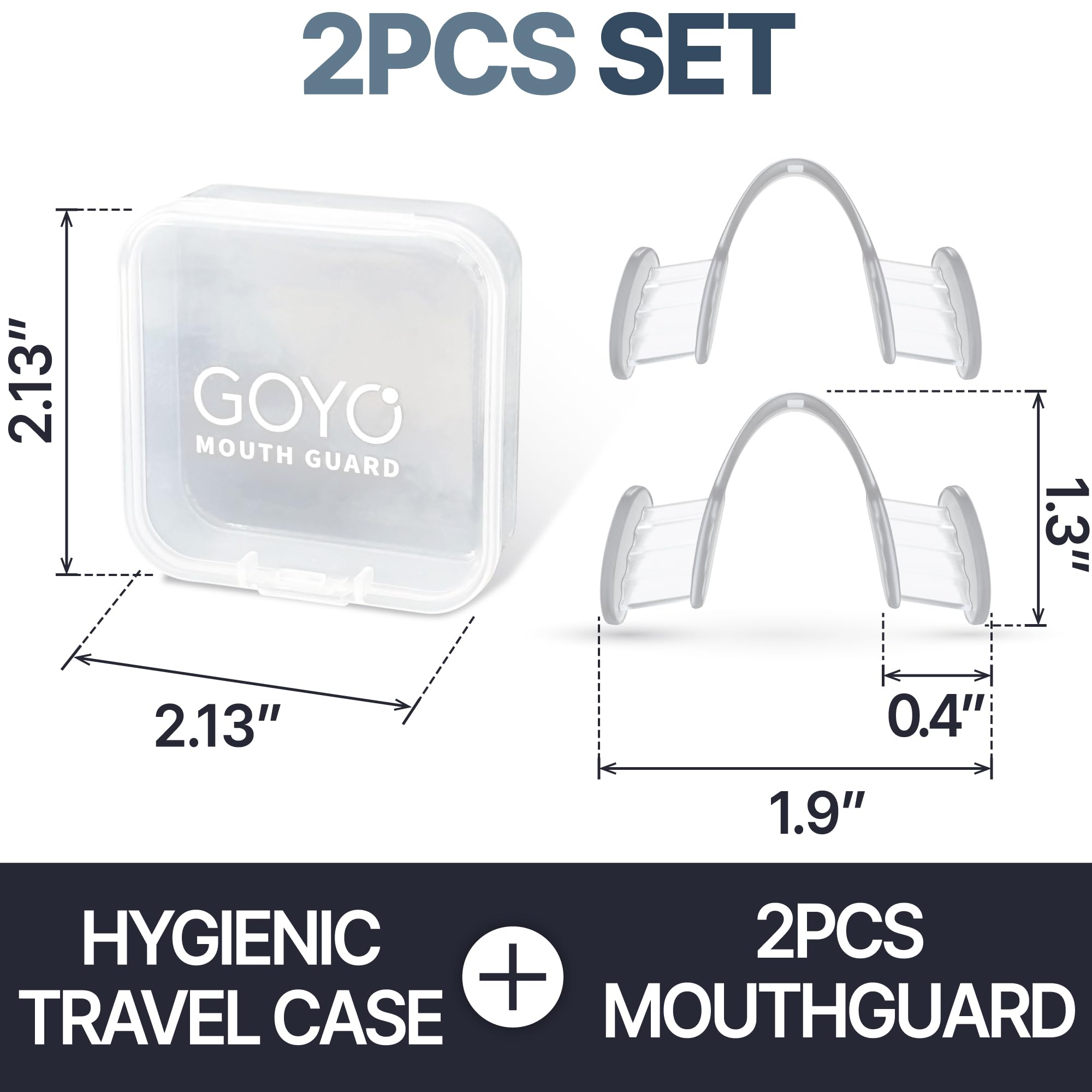 Mouth guards being placed into a travel case