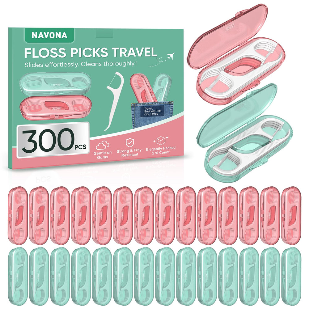 30-pack travel dental floss picks with portable case