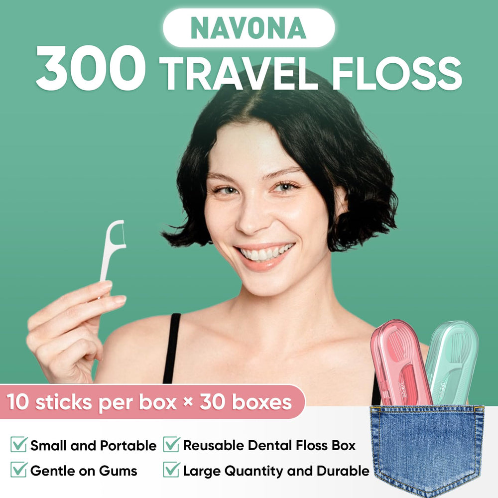 Close-up of floss pick design with curved tail