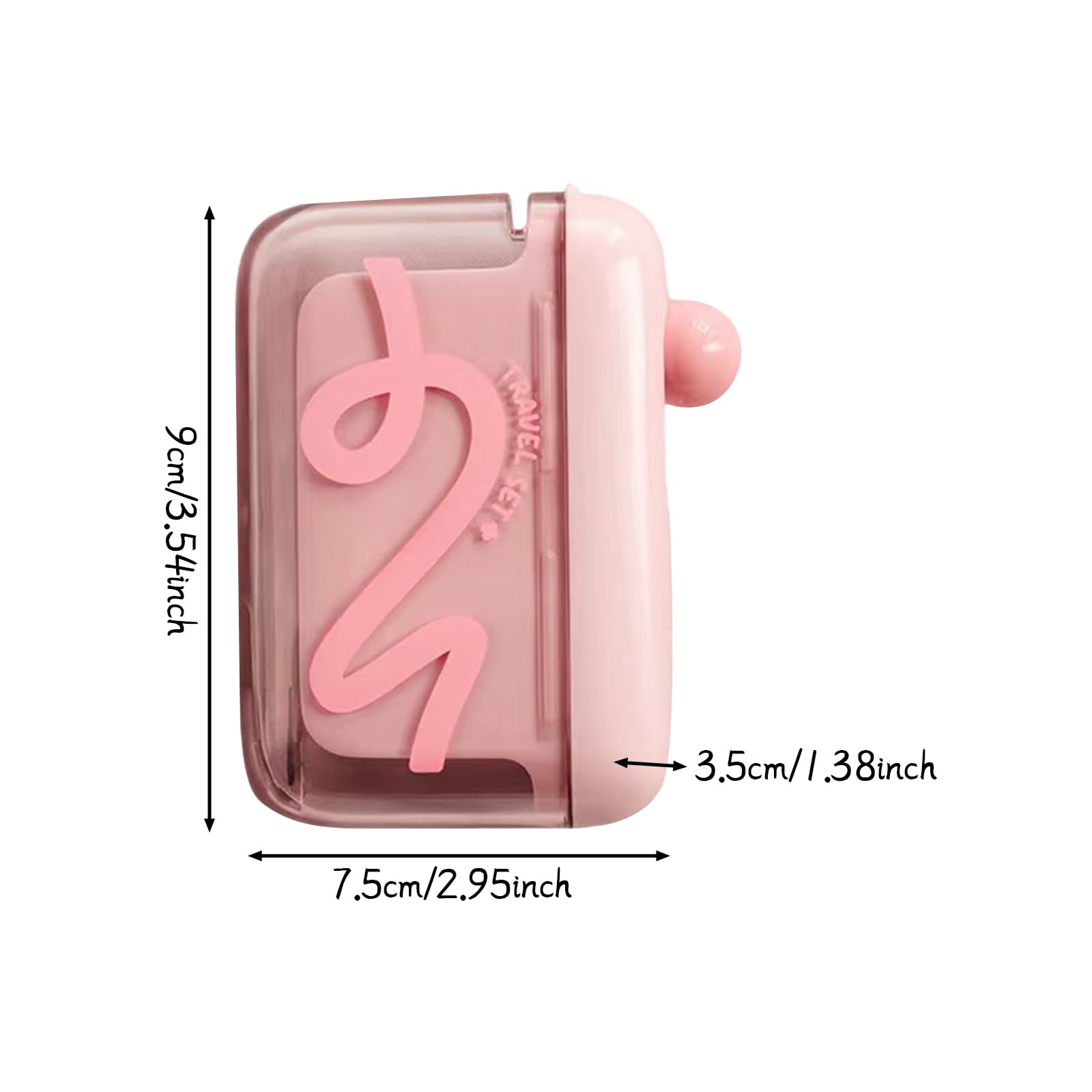 Compact pink box for home, travel, restaurant oral care