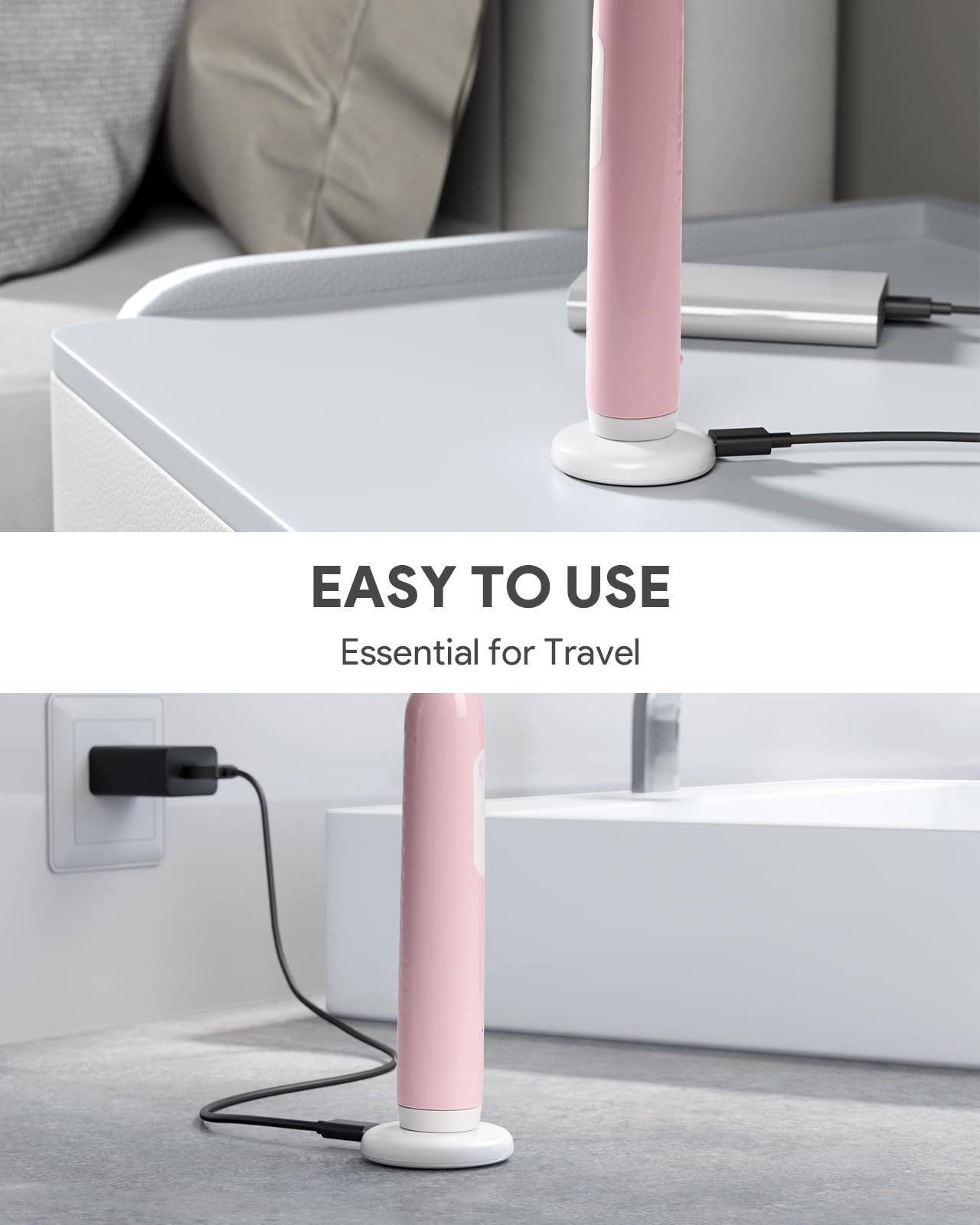 Compact travel-friendly charger setup
