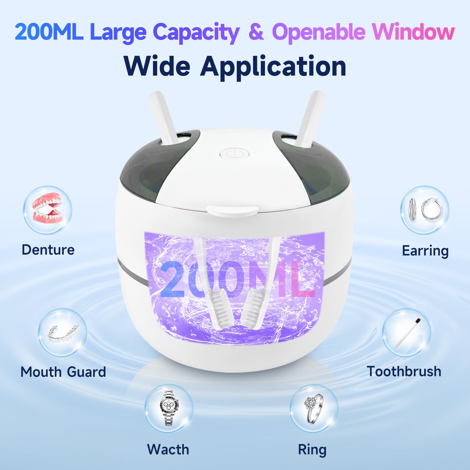 Travel-friendly ultrasonic cleaner compact in size