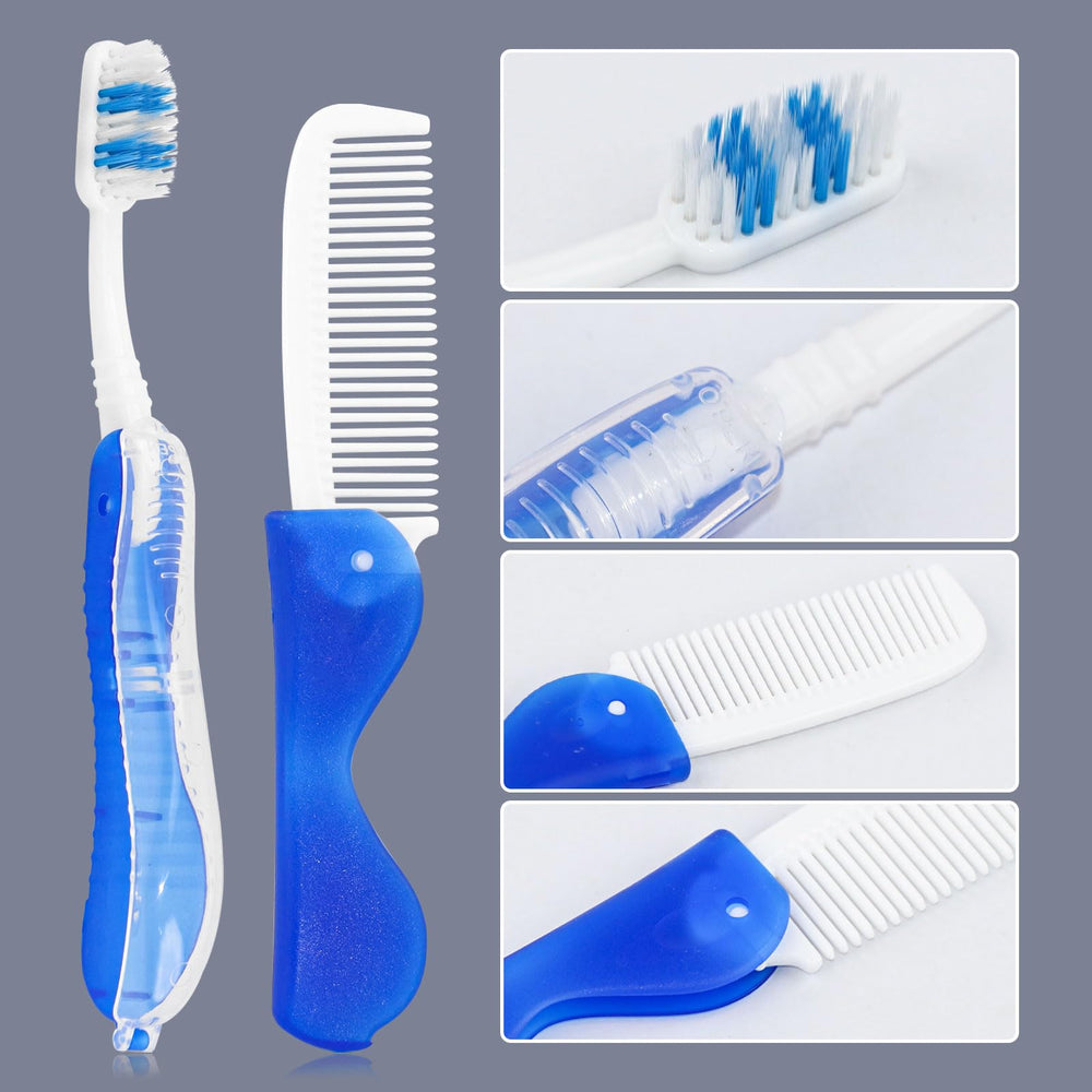 Travel hygiene kit contents overview.