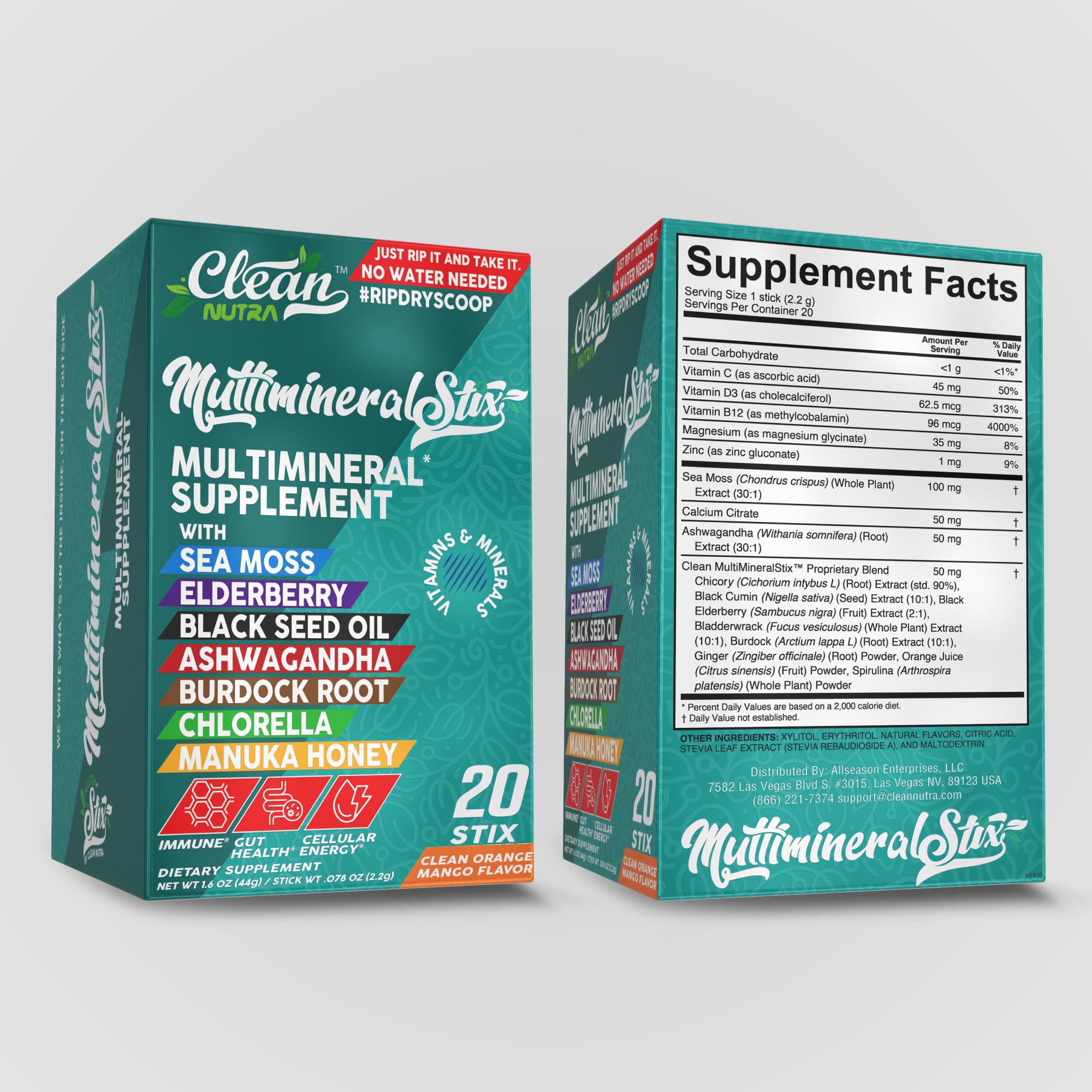 Travel-friendly immune-support sticks packaging