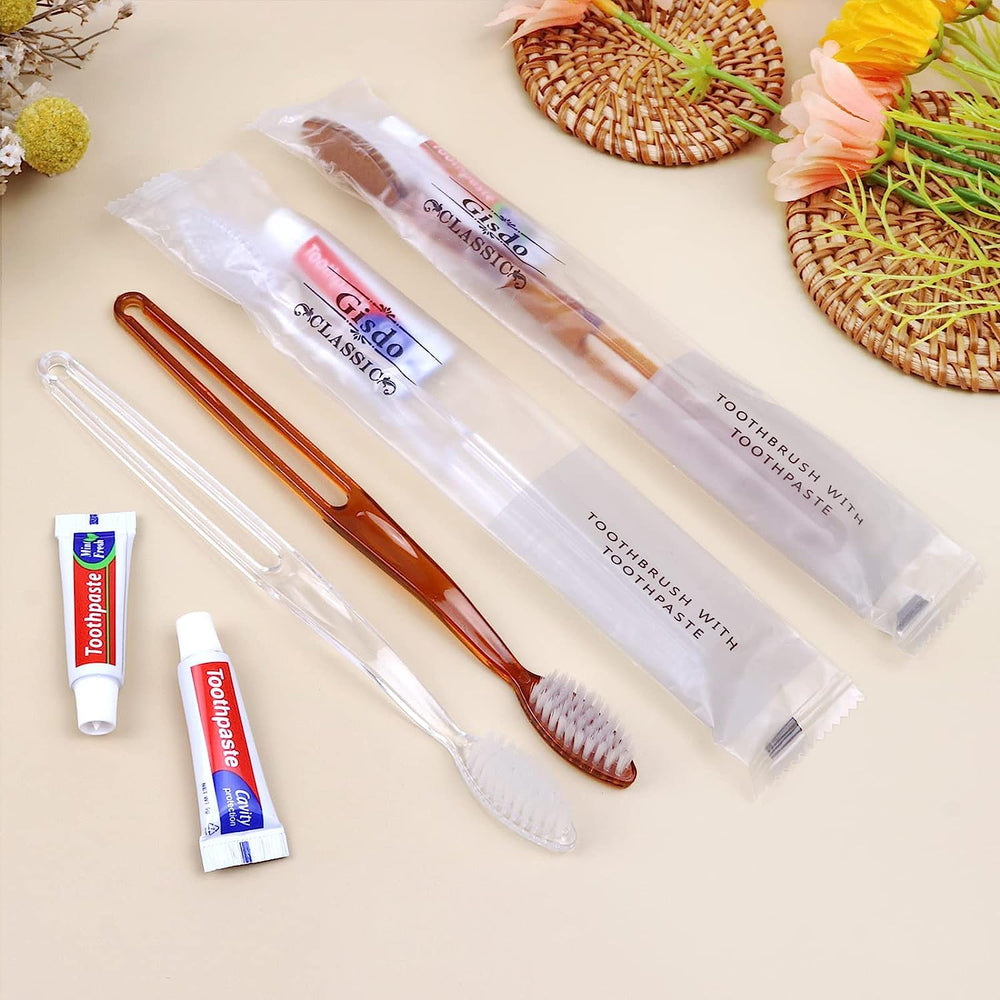Travel toothbrush kit for hotel guests