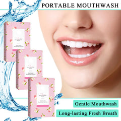 Individual small mouthwash packets designed for travel