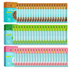 Outer box of travel size mouthwash set with 60 sachets