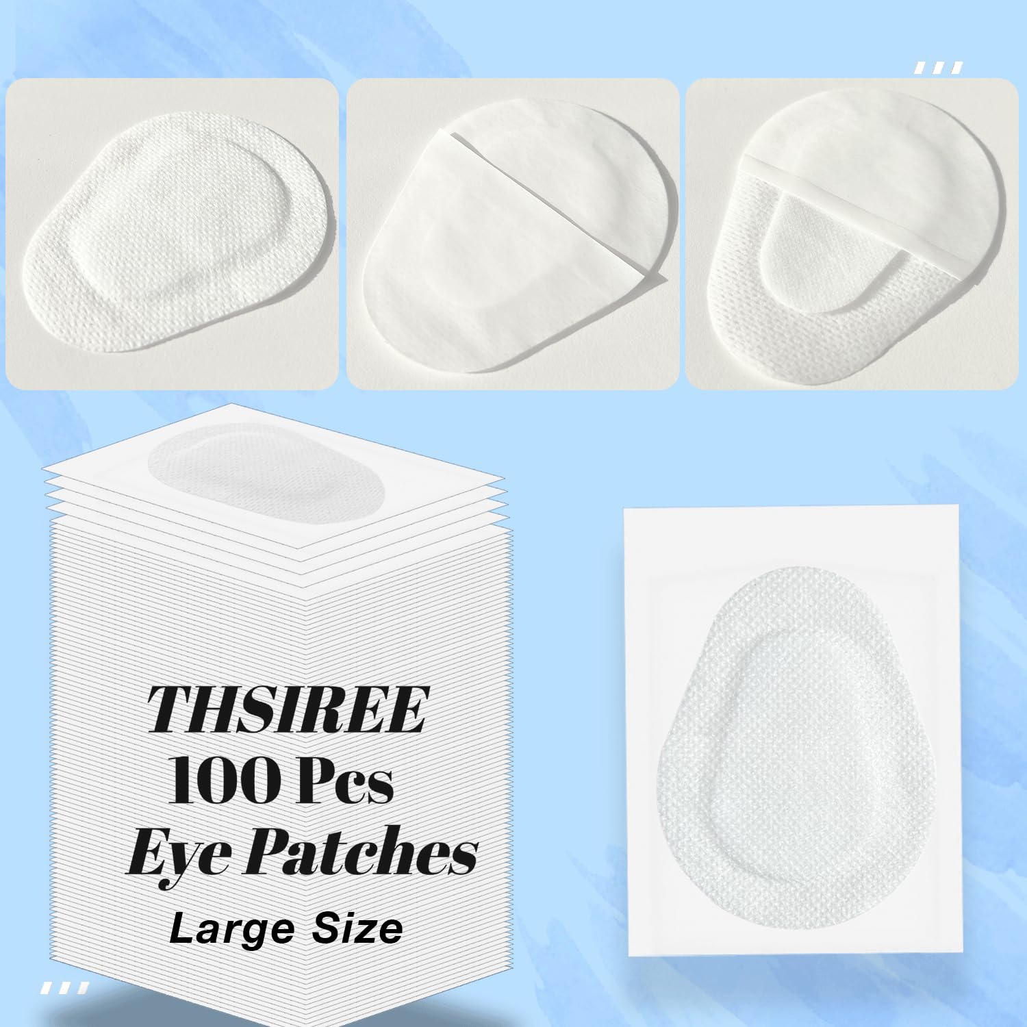 Individually wrapped eye patches in travel-friendly packaging