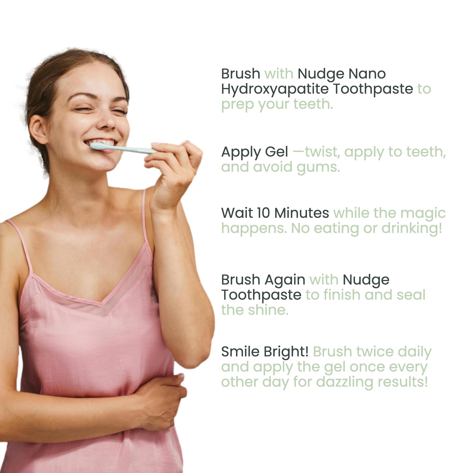 Travel-ready packaging for Nudge toothpaste tablets and whitening pen bundle