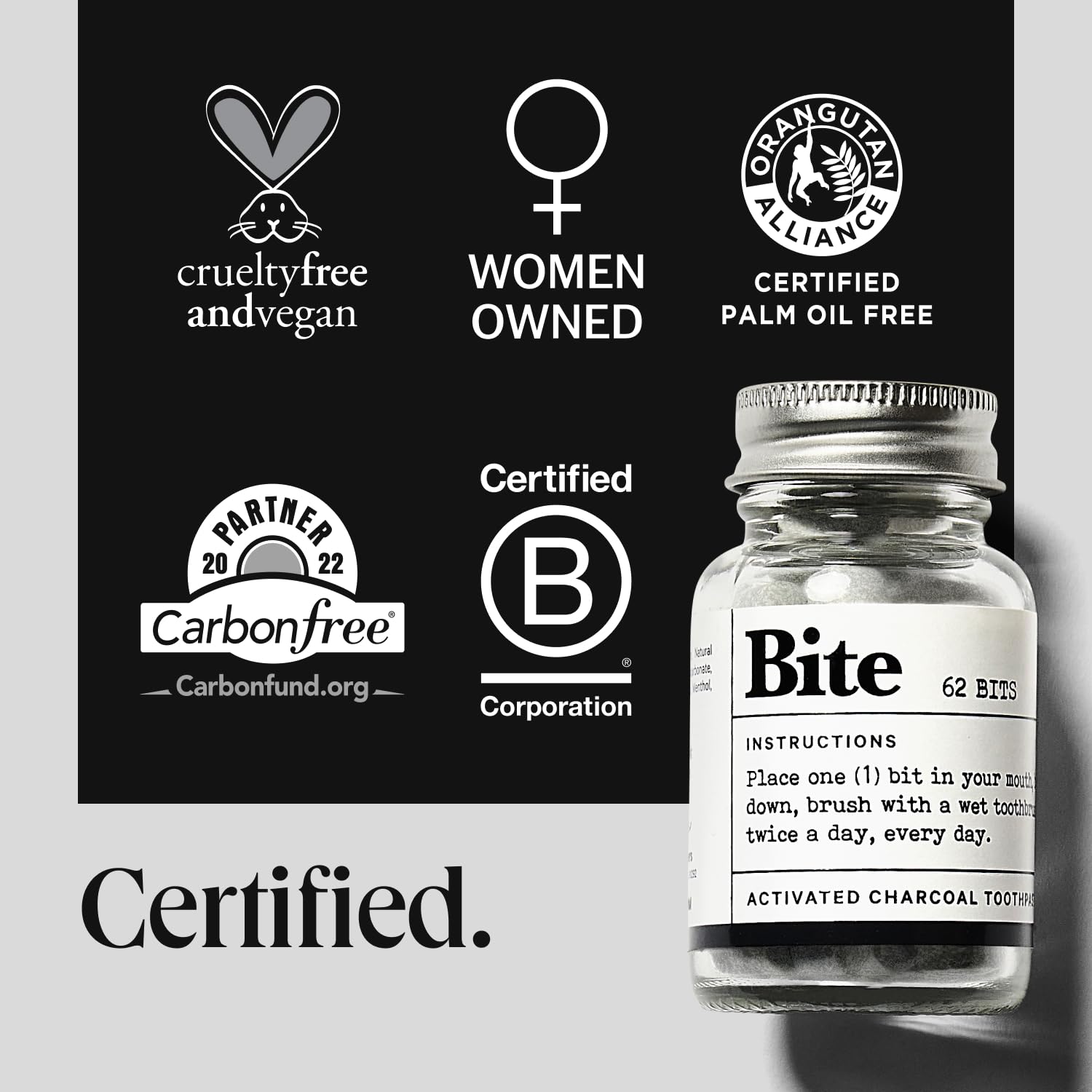 Travel-friendly Bite Toothpaste Bits packaging for on-the-go use