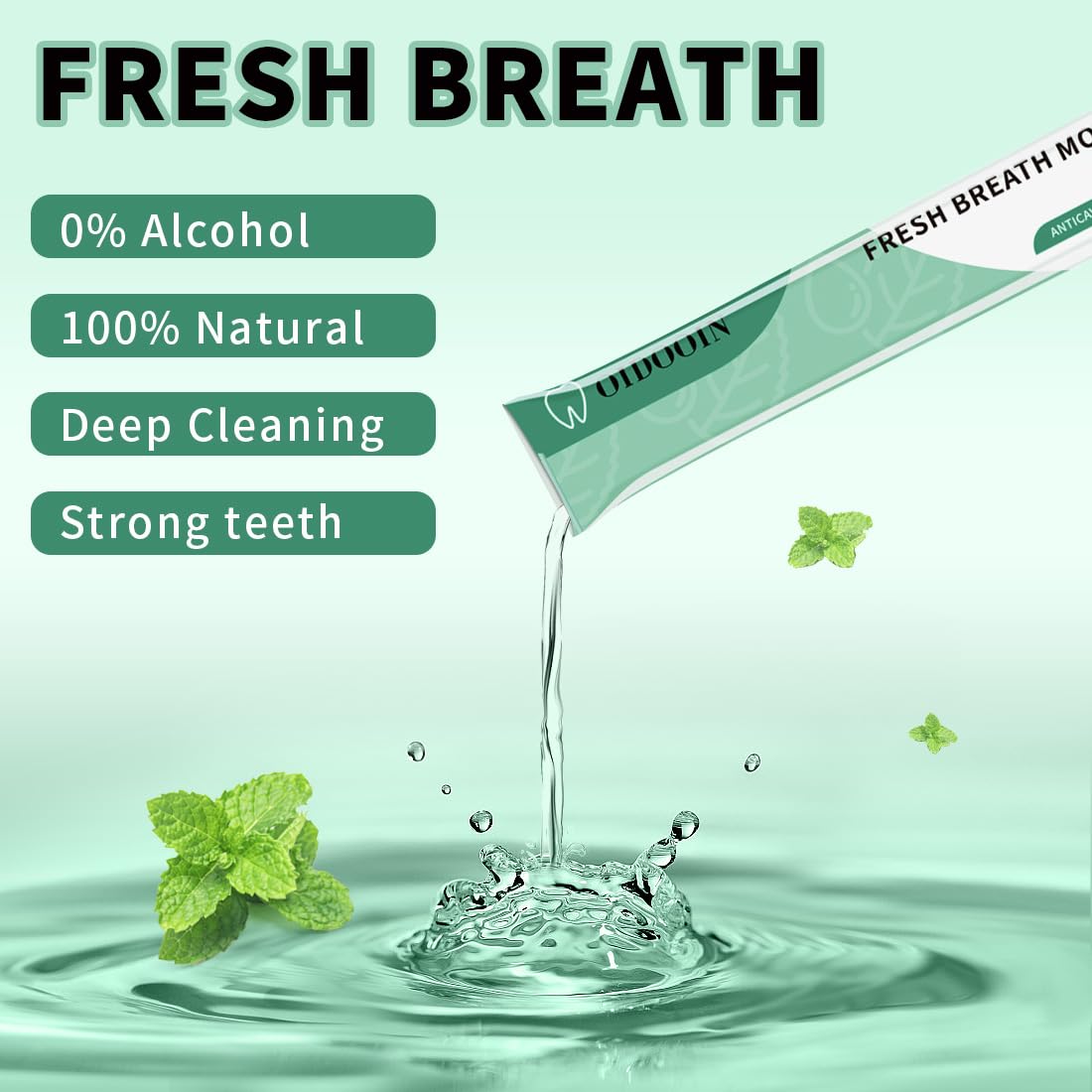 Travel friendly mouthwash packets for after meals