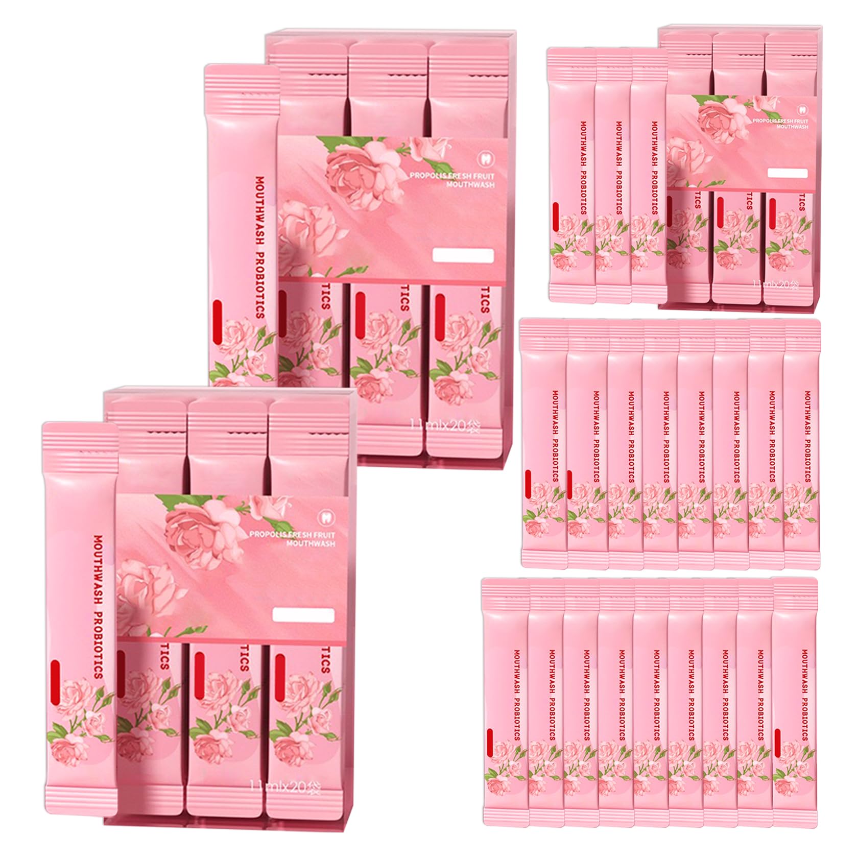 Front view of travel size mouthwash 60-pack kit