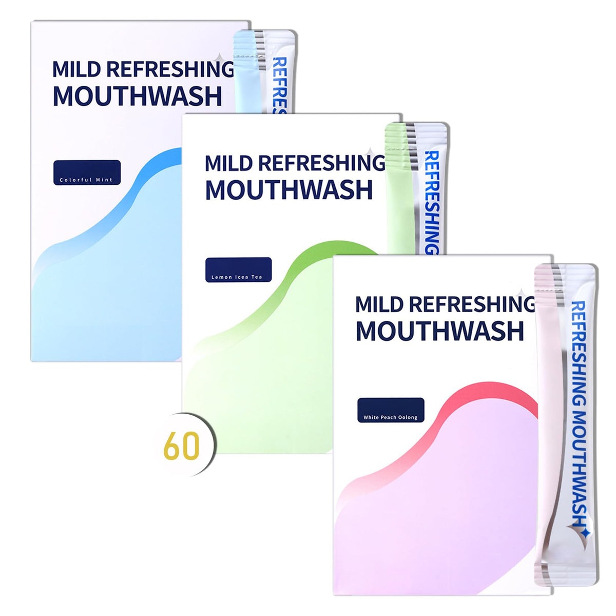 Display of mini travel mouthwash packets