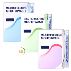 Display of mini travel mouthwash packets