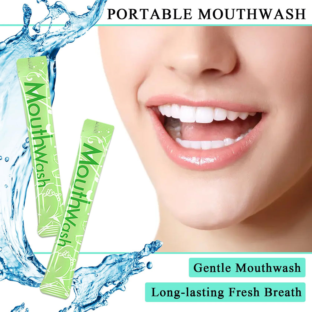 Individual travel mouthwash sachets for carry-on