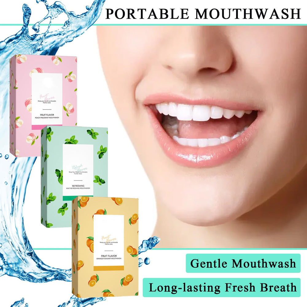 60 individual travel mouthwash sachets