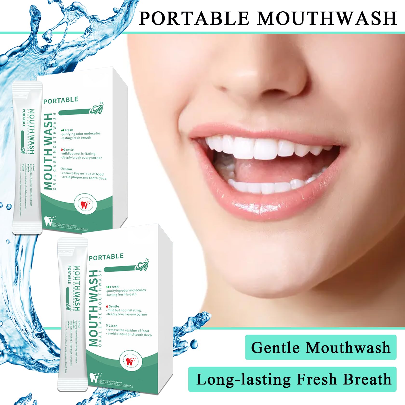 Mini travel mouthwash kit in compact packaging