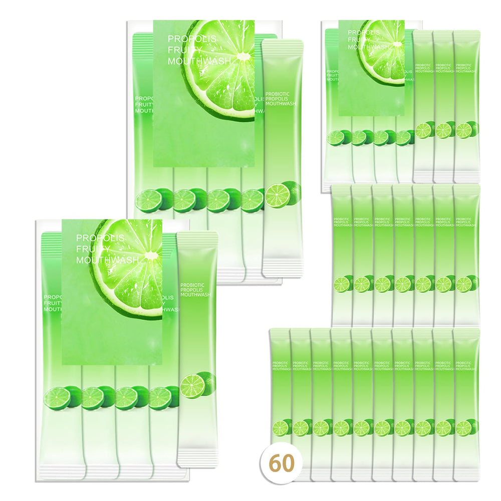Mini travel mouthwash kit with 60 single-use sachets