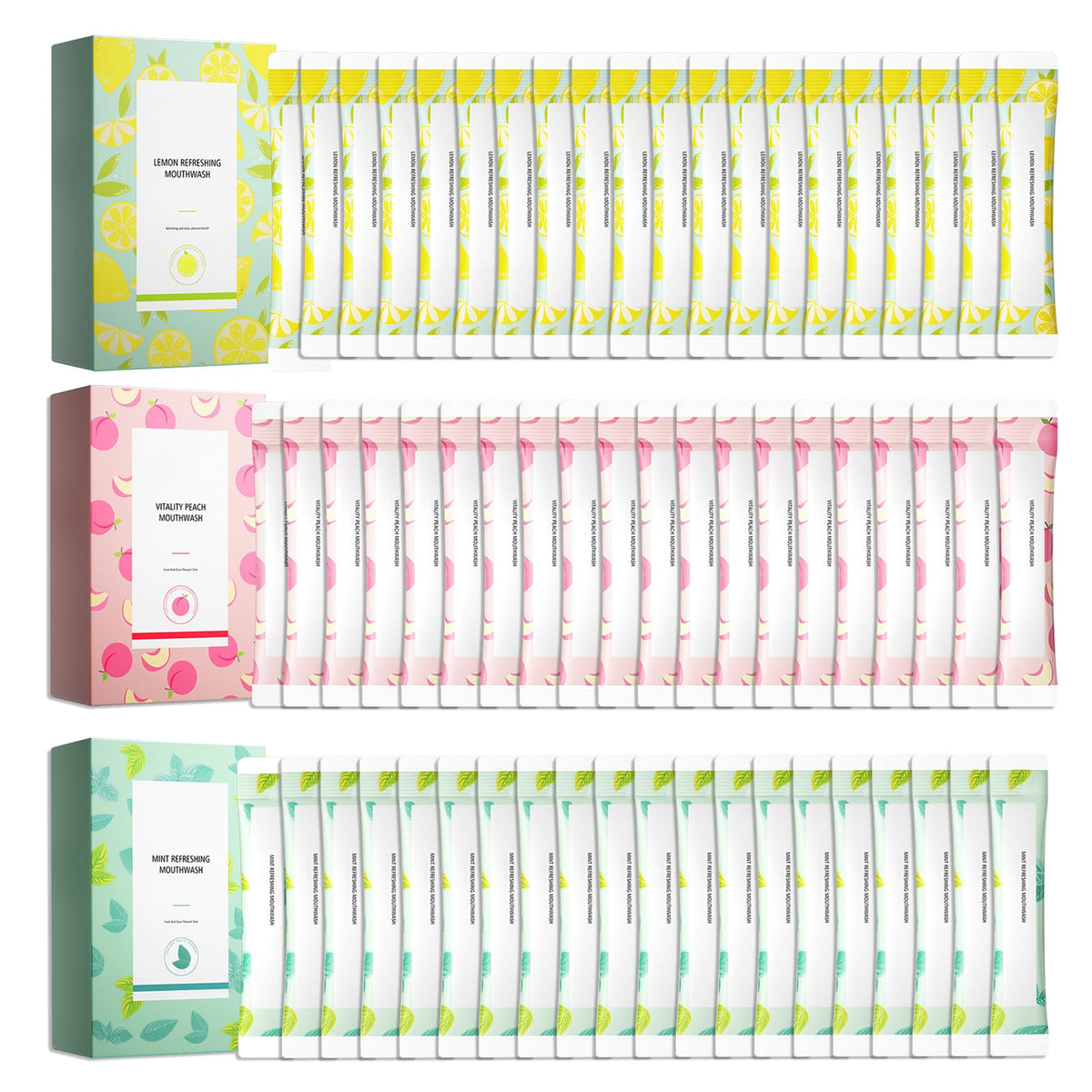 Travel size mouthwash pack of 60 sachets