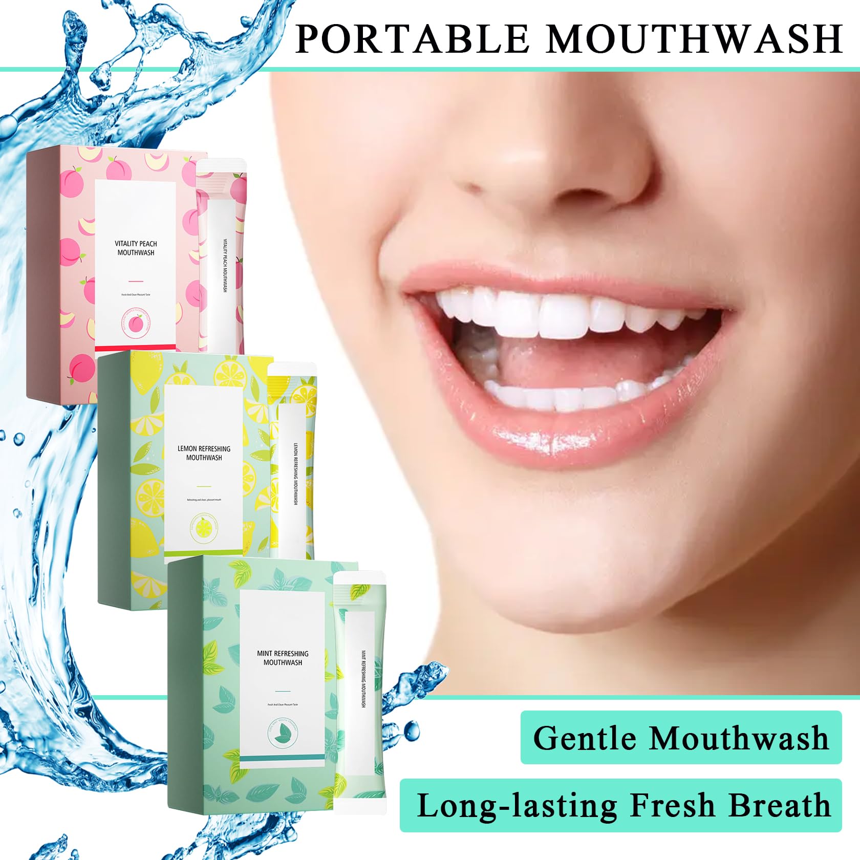 Individually sealed mouthwash sachets for travel