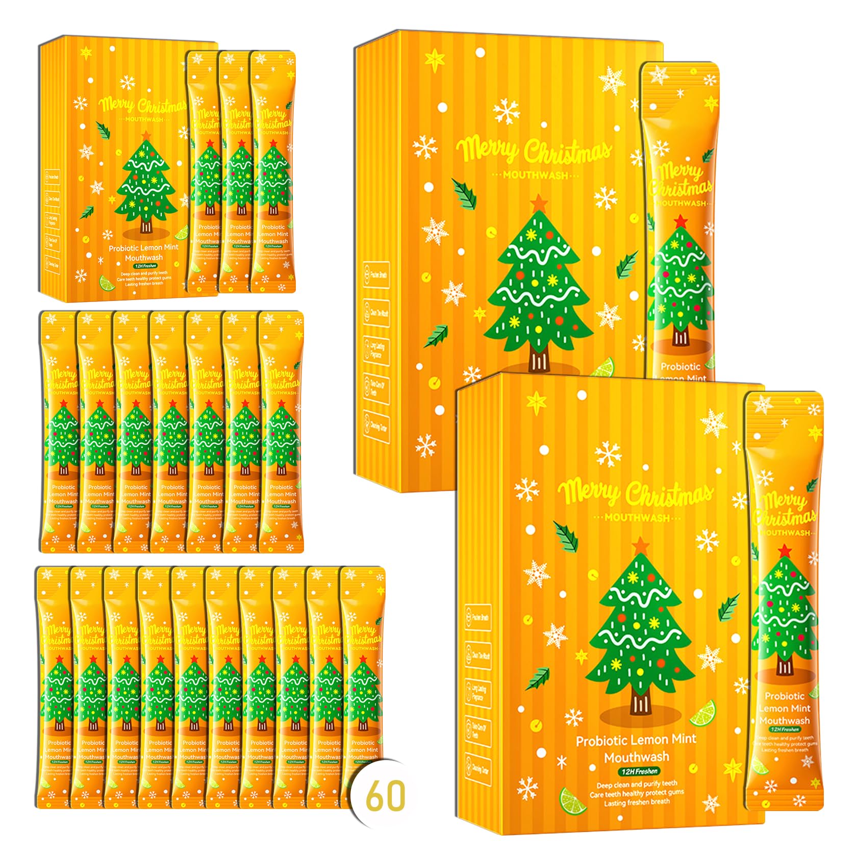Travel size mouthwash kit with 60 individual packets