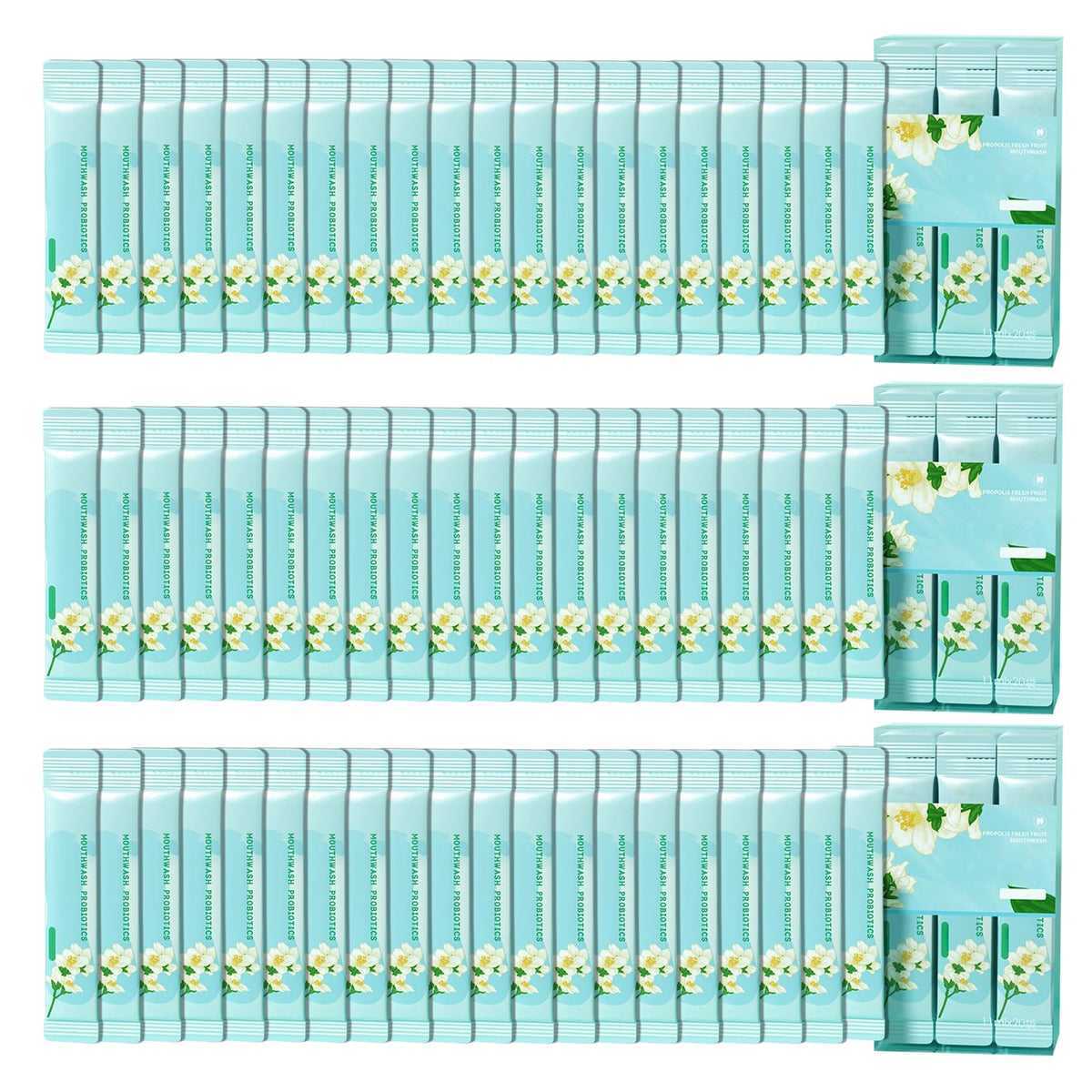 Travel size mouthwash pack of 60 individual sachets