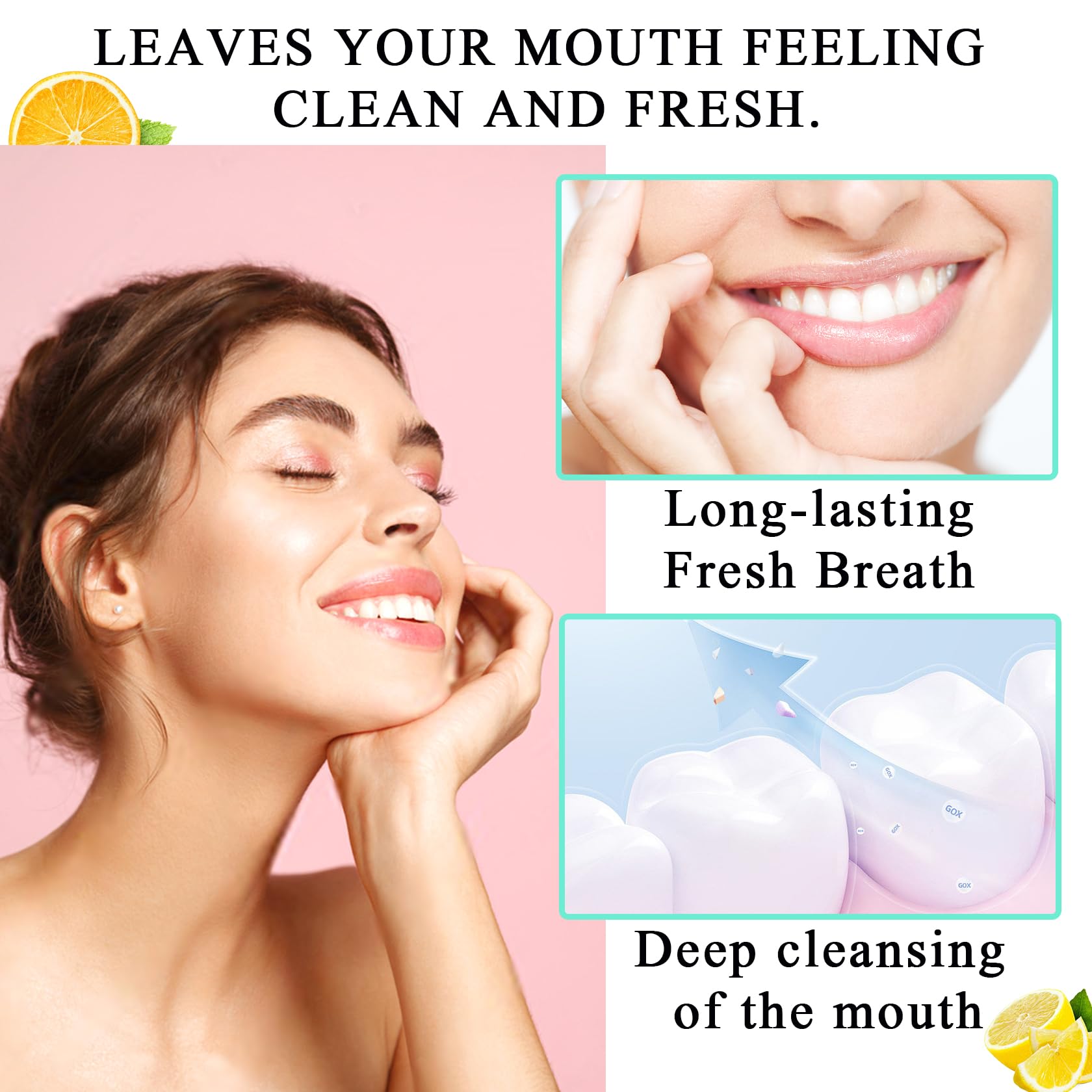 Lemon flavor travel mouthwash sachet.