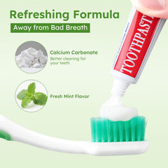 Pocket-sized travel toothpaste in a bulk pack