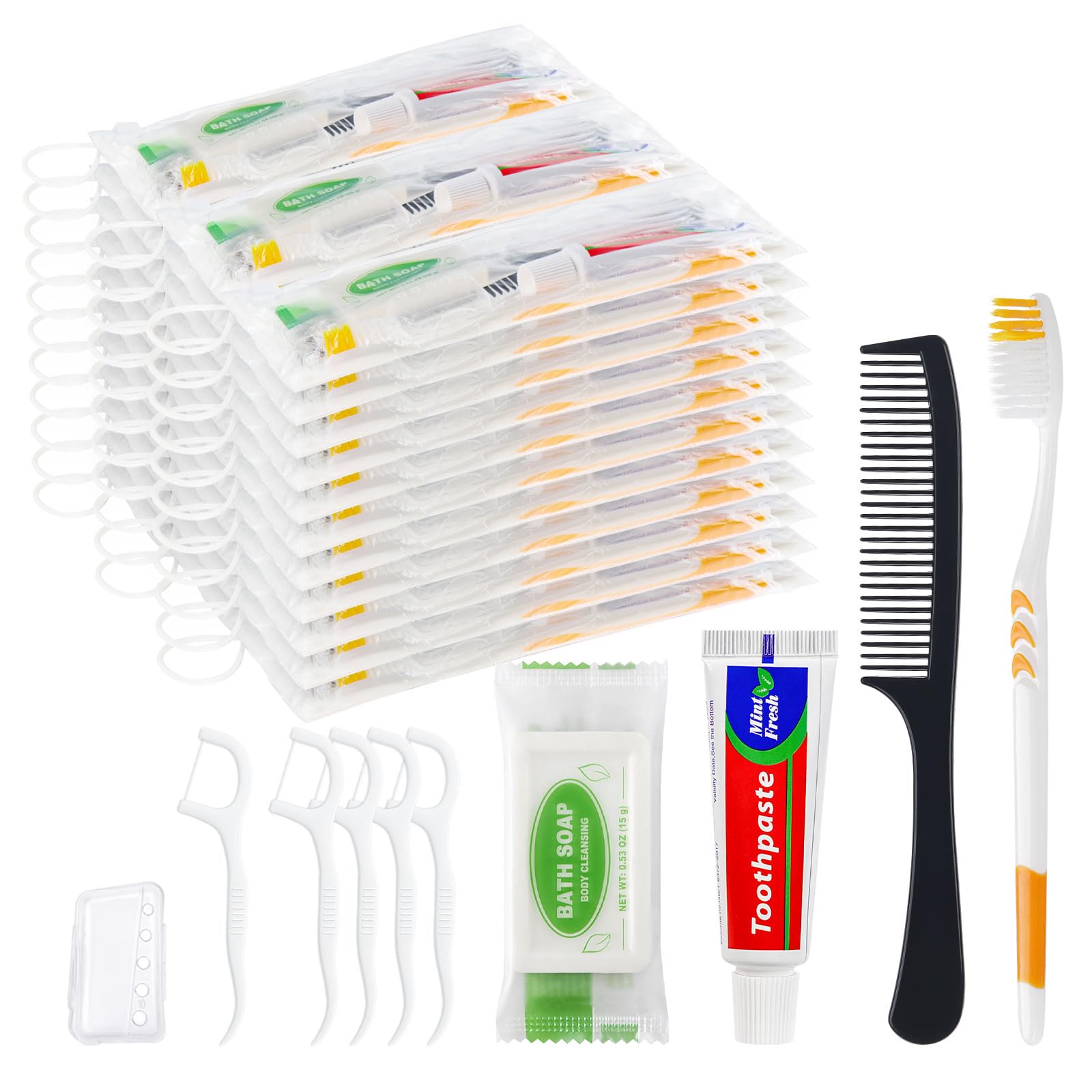 Bulk 10-pack travel toiletry kit packaging