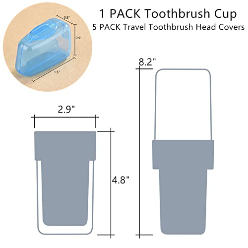Five toothbrush head protective covers included
