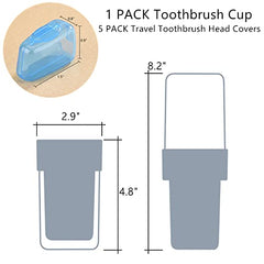 Five toothbrush head protective covers included