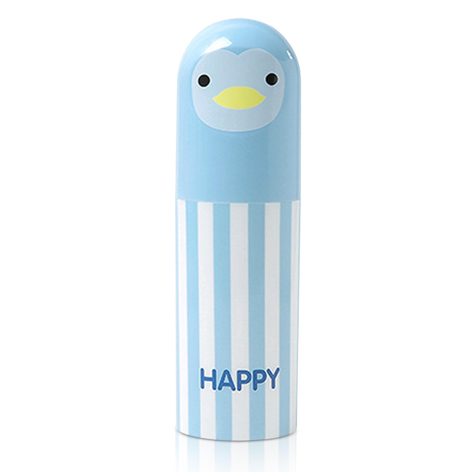 Blue travel toothbrush case with lid and dual cup design