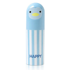 Blue travel toothbrush case with lid and dual cup design