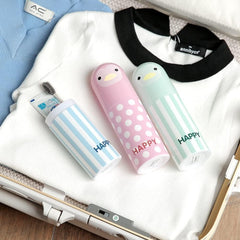 Opened toothbrush case showing two rotating cups