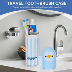 Compact blue toothbrush holder suitable for travel