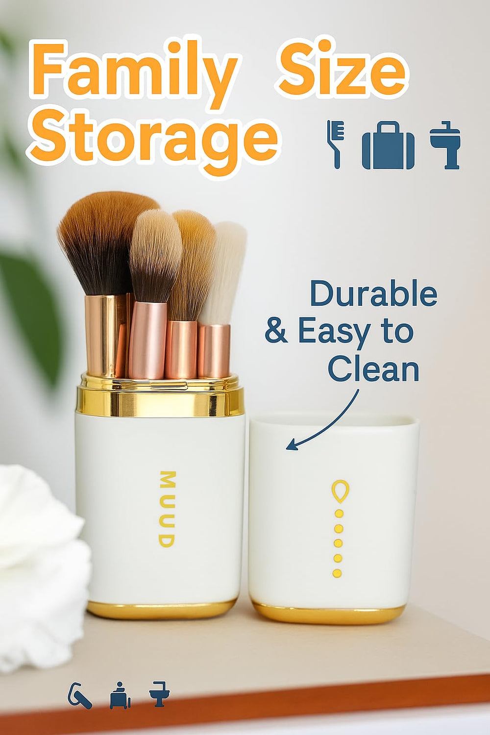 Side angle of compact portable organizer with travel accessories