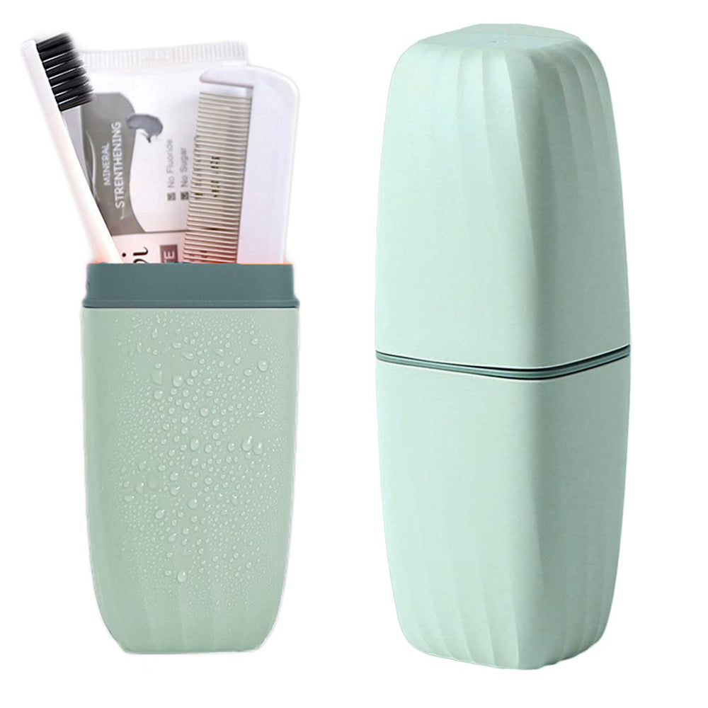 Light blue Travel Toothbrush Cup Case - front view