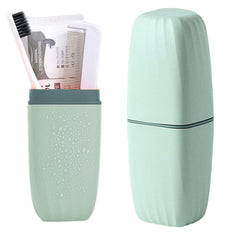Light blue Travel Toothbrush Cup Case - front view