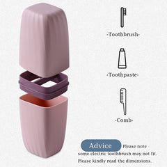 3-in-1 travel case for toothbrush, toothpaste and comb