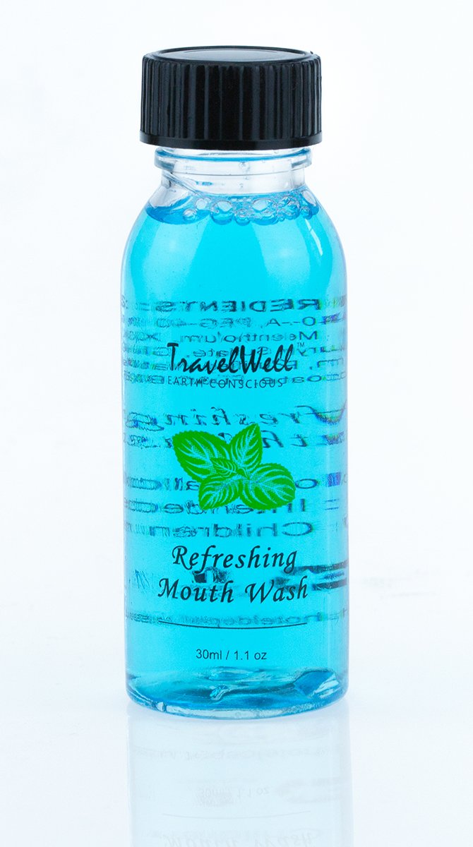 Alcohol-free mint mouthwash by Travel Well